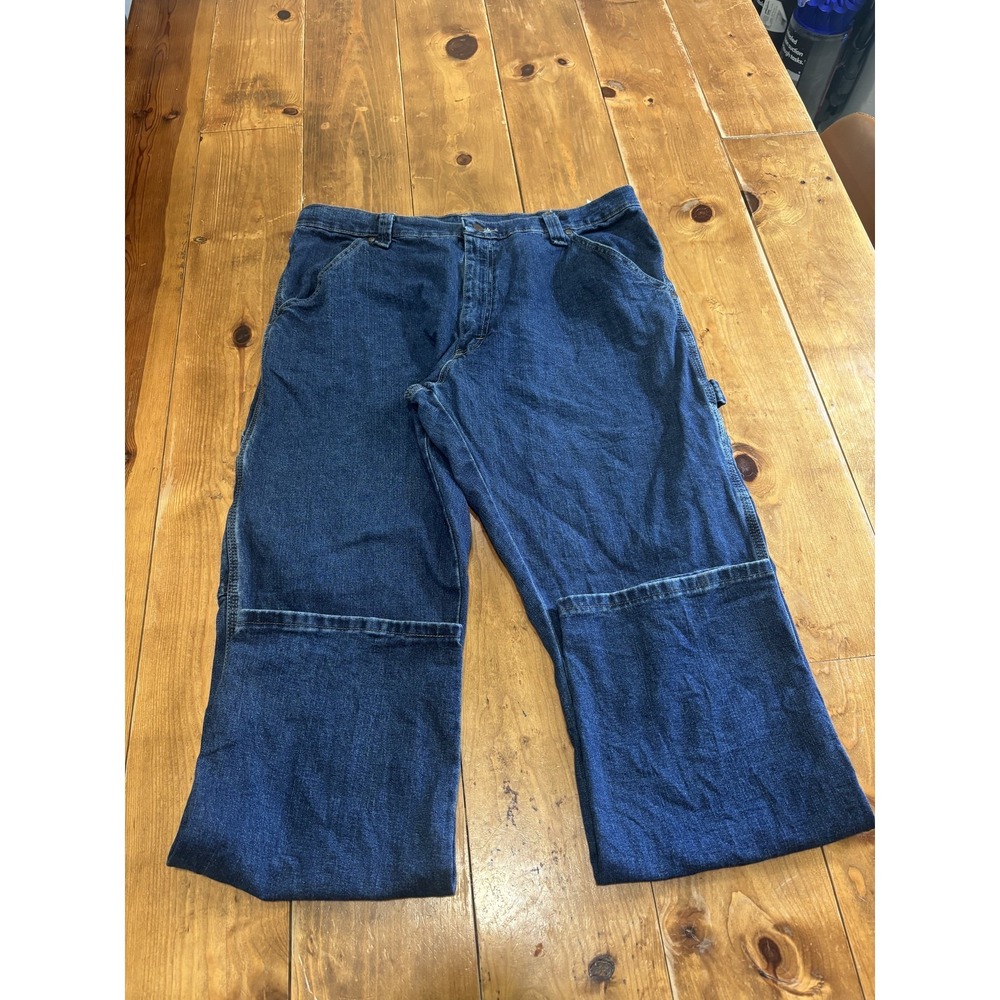 Wrangler Men's 36x32 Dark Wash Carpenter Work Jeans Cotton Blend